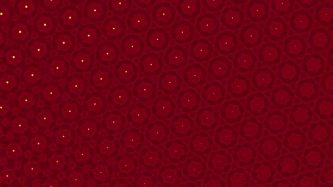 Elegant deep red video pattern with symmetrical hexagons, stars and heart shapes Stock-Footage 330516462