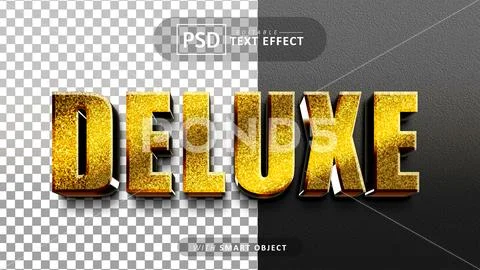 Elegant deluxe glitter 3d text effect PSD Template