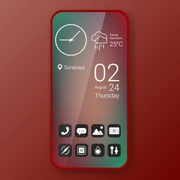 Elegant design themes user interface realistic smartphone Stock Illustration