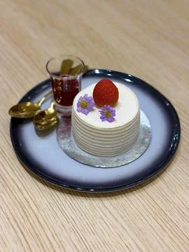 Elegant Dessert Presentation Stock Photos