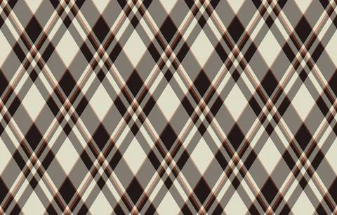 Elegant diagonal plaid pattern in beige, brown, and dark brown. Perfect for t Stock Illustration