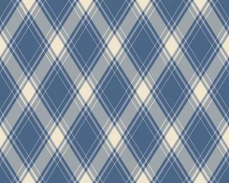 Elegant diagonal plaid pattern in calming blue and cream tones. Perfect for t Stock Illustration