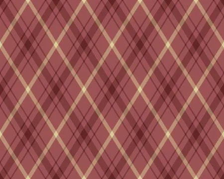 Elegant diagonal plaid pattern in muted burgundy and beige tones.  Perfect fo Stock Illustration