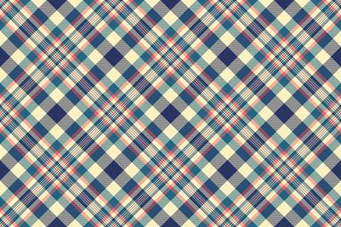 Elegant diagonal plaid pattern in muted blues, creams, and pinks. Perfect for Stock Illustration