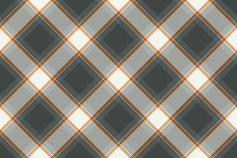 Elegant diagonal plaid pattern in muted grey, white, and burnt orange.  Perfe Stock Illustration