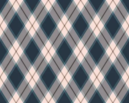 Elegant diagonal plaid pattern in muted blues, grays, and blush pink. Perfect Stock Illustration
