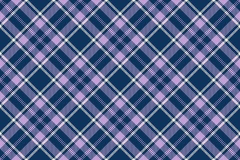Elegant diagonal plaid pattern in shades of navy blue, lavender, and white.   Stock Illustration