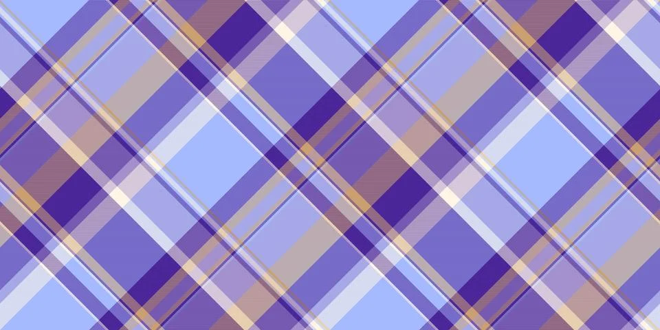 Elegant diagonal plaid pattern in soft purple, light blue, and beige hues.  P Stock Illustration