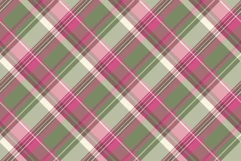 Elegant diagonal plaid pattern in soft pink, green, and beige tones.  Perfect Stockillustratie