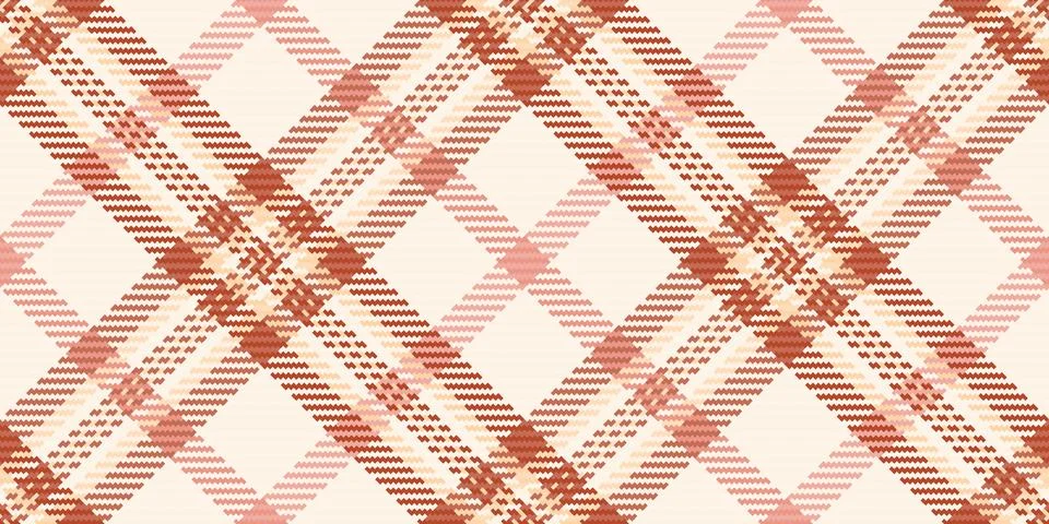 Elegant diagonal plaid pattern in soft terracotta and cream tones.  Perfect f 스톡 일러스트
