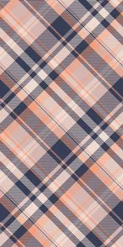 Elegant diagonal plaid pattern in soft peach, beige, and navy blue.  Perfect  스톡 일러스트