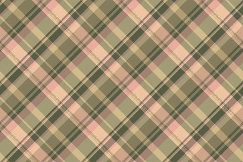 Elegant diagonal plaid pattern in soft muted greens, pinks, and beige.  Perfe Stock Illustration