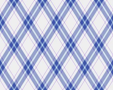 Elegant diagonal plaid pattern in soft blue and purple hues on a white backgr イラスト素材