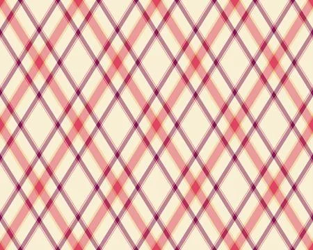 Elegant diagonal plaid pattern in soft pink and beige tones. Perfect for text Stock Illustration