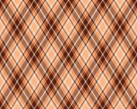 Elegant diagonal plaid pattern in warm peach and brown tones.  Perfect for te 스톡 일러스트