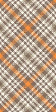 Elegant diagonal plaid pattern in warm autumnal hues of orange, beige, and br Stock Illustration