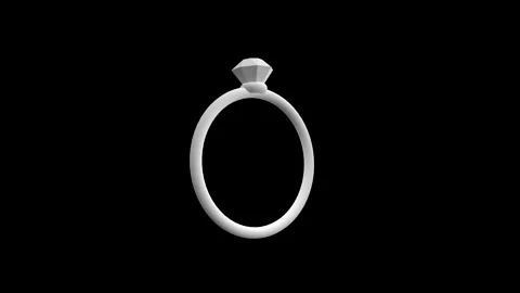Elegant Diamond Ring on Black Background Showcasing Minimalist Design Stock Footage 341921335