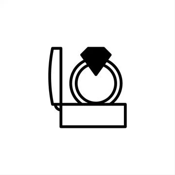 Elegant diamond ring in a box symbolizing commitment love and precious mome.. Stockillustratie