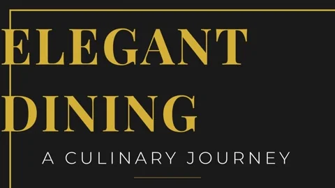 Elegant dining concept typography on black background, luxury gourmet lifes.. Stock Footage 337577498