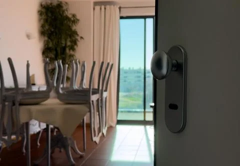 Elegant dining room interior. Dining room in luxury home. Kitchen, dining a.. Stock Photos