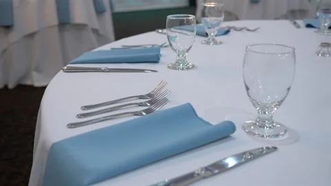 An Elegant Dining Setup Ideal for Various Events, Celebrations, and Special Video stock 295008632