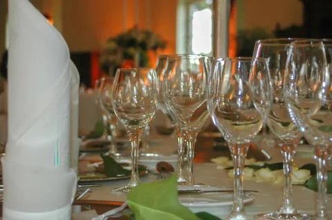 Elegant Dining Table Setup for Special Occasions Stock Photos