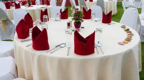 The elegant dinner table. Stock Photos