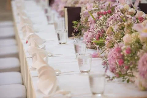 The elegant dinner table. Stock Photos