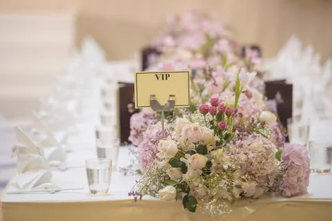 The elegant dinner table. Stock Photos