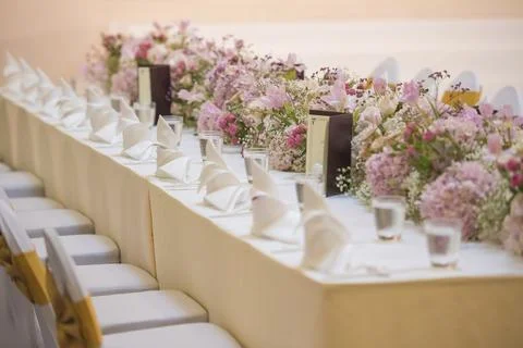 The elegant dinner table. Stock Photos