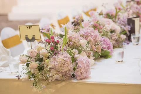 The elegant dinner table. Stock Photos