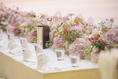 The elegant dinner table. Stock Photos
