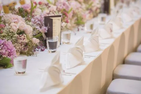 The elegant dinner table. Stock Photos