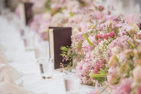 The elegant dinner table. Stock Photos