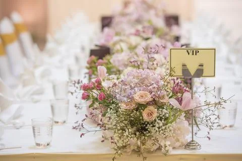 The elegant dinner table. Stock Photos