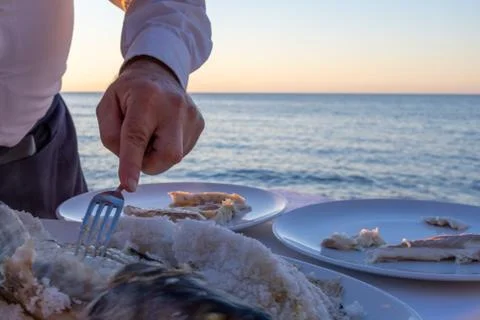 Elegant dinner with a view Stock Photos