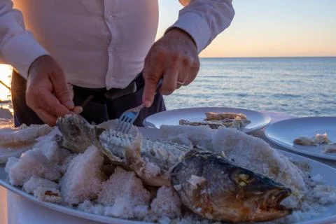 Elegant dinner with a view Stock Photos