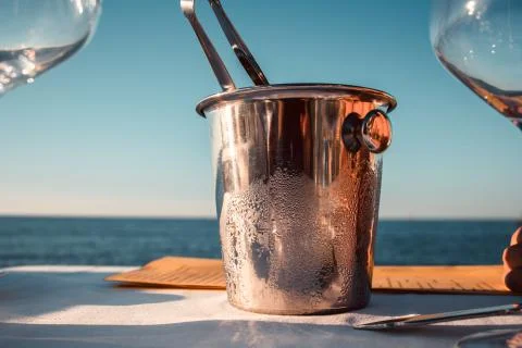 Elegant dinner with a view Stock Photos