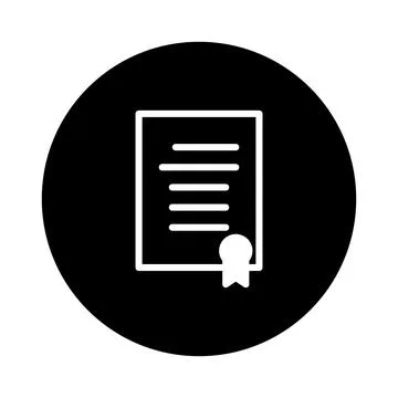 Elegant document icon showcasing achievement and accreditation in a minimal.. Stock Illustration