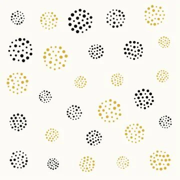 Elegant dots circle pattern in black and gold colors イラスト素材
