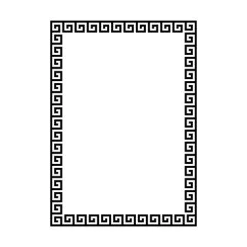 Elegant double meander Greek rectangle frame featuring seamless ornamental .. 스톡 일러스트