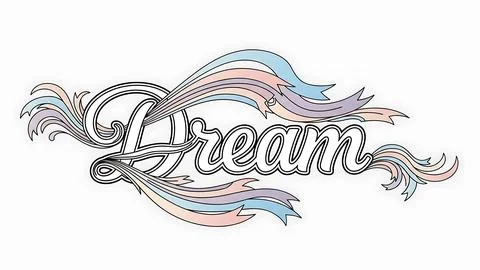 Elegant dream script Stock Illustration