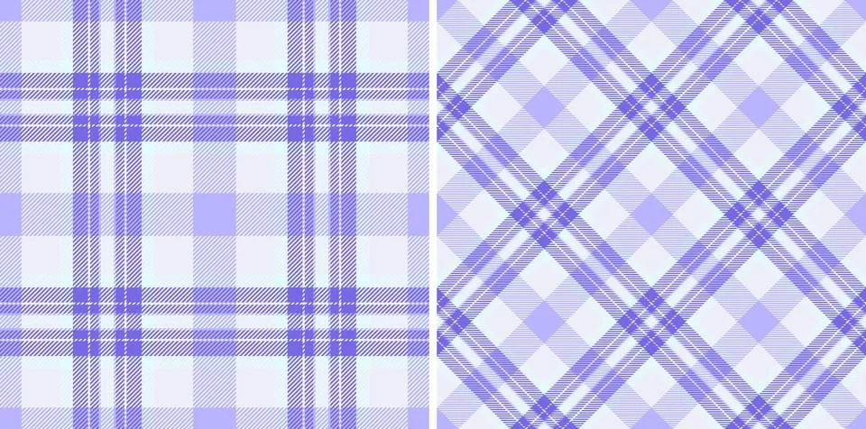 Elegant dual patterns of calming, light purple tartan  diagonal plaid. Ideal  Stock Illustration