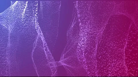 Elegant dynamic abstract lines and particles in motion. Computer, technology Stock-Footage 100425644