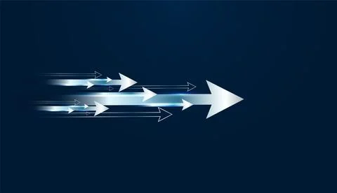 The Elegant Dynamic Growth Arrows for sequence illustrates forward momentum.. Stock Illustration