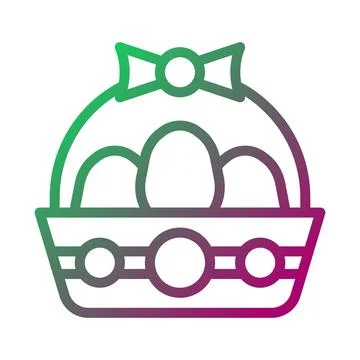 Elegant Easter Basket Graphic Line Art Design Illustrazione stock