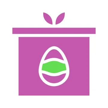 Elegant Easter Egg Gift Box Icon Illustration Stock Illustration
