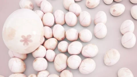 Elegant Easter Eggs Roll Stock Footage 269053633