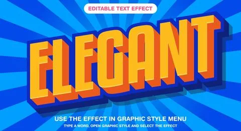 Elegant editable text effect Stock Illustration