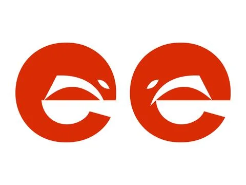 Elegant EE Fox Icon Decorative Symbol Stock Illustration